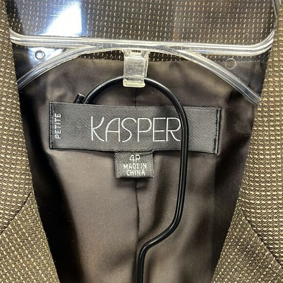 Kasper Women's Two Piece Business Suit Blazer & Skirt in Brown and Olive  4P - Picture 4 of 11